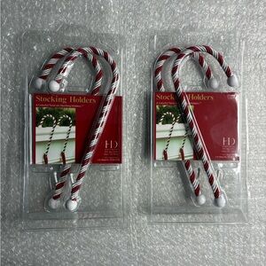 Candy cane stocking holders mantel set